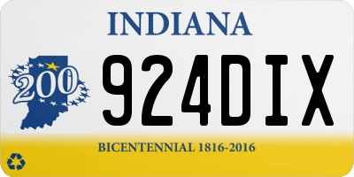 IN license plate 924DIX