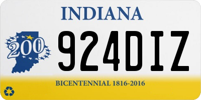 IN license plate 924DIZ
