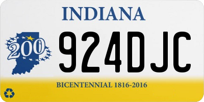 IN license plate 924DJC
