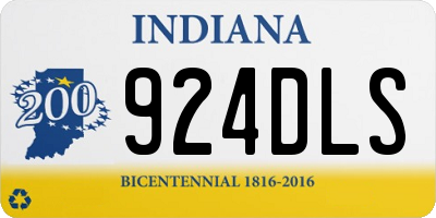 IN license plate 924DLS