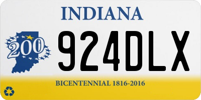 IN license plate 924DLX