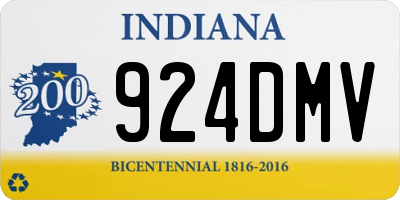 IN license plate 924DMV