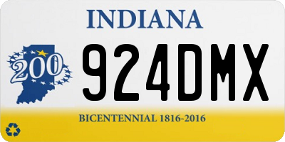 IN license plate 924DMX