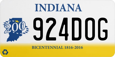 IN license plate 924DOG