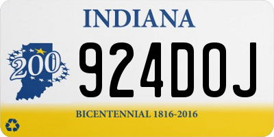 IN license plate 924DOJ