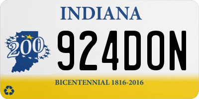 IN license plate 924DON