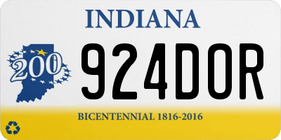 IN license plate 924DOR