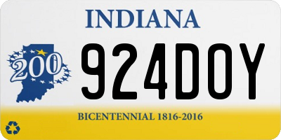 IN license plate 924DOY