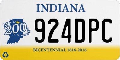 IN license plate 924DPC