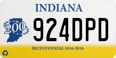 IN license plate 924DPD