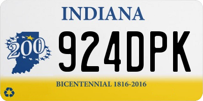 IN license plate 924DPK