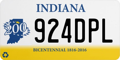 IN license plate 924DPL