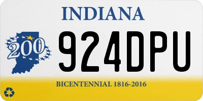 IN license plate 924DPU
