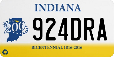 IN license plate 924DRA