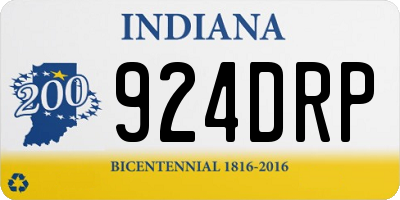 IN license plate 924DRP