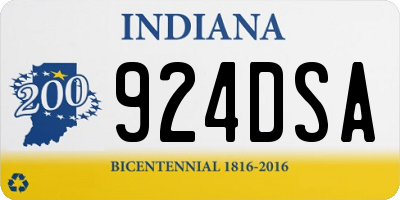 IN license plate 924DSA