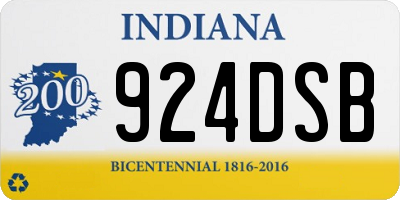 IN license plate 924DSB