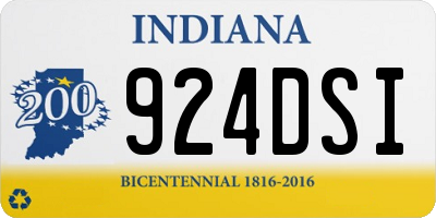 IN license plate 924DSI