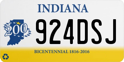 IN license plate 924DSJ