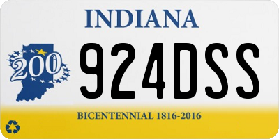 IN license plate 924DSS