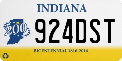 IN license plate 924DST