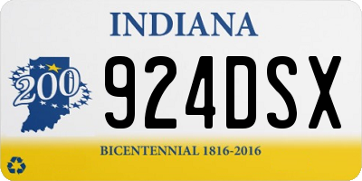 IN license plate 924DSX