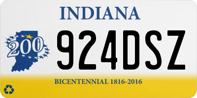 IN license plate 924DSZ