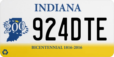 IN license plate 924DTE