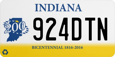 IN license plate 924DTN
