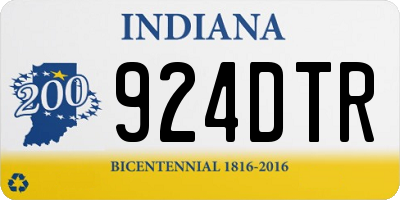 IN license plate 924DTR