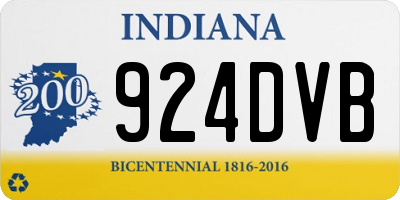 IN license plate 924DVB