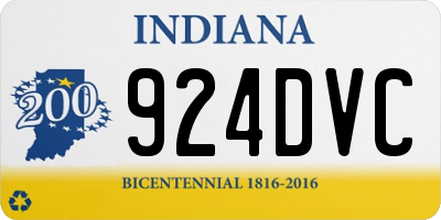 IN license plate 924DVC