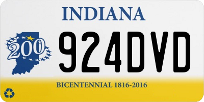 IN license plate 924DVD