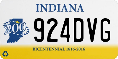 IN license plate 924DVG