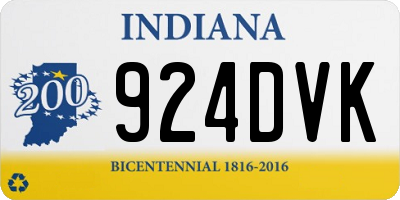 IN license plate 924DVK