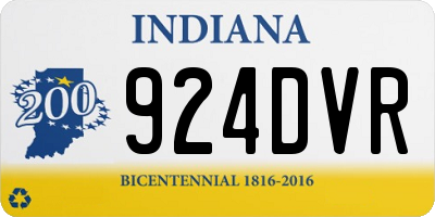 IN license plate 924DVR