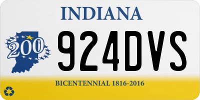 IN license plate 924DVS