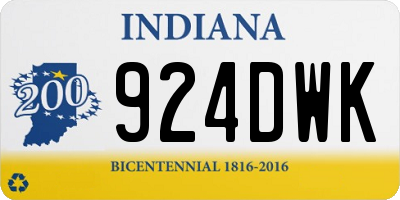 IN license plate 924DWK