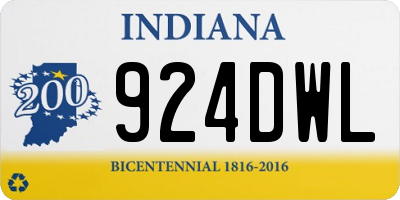 IN license plate 924DWL
