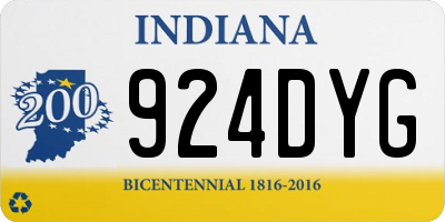 IN license plate 924DYG