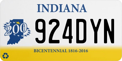 IN license plate 924DYN