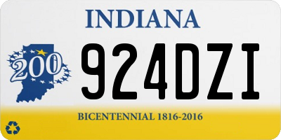 IN license plate 924DZI