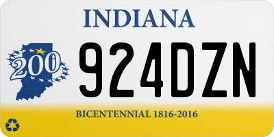 IN license plate 924DZN