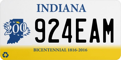 IN license plate 924EAM