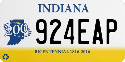 IN license plate 924EAP