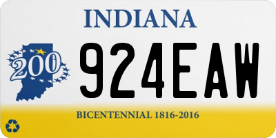 IN license plate 924EAW