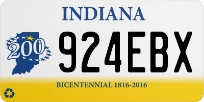 IN license plate 924EBX