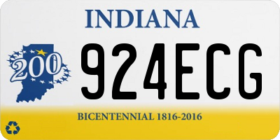 IN license plate 924ECG