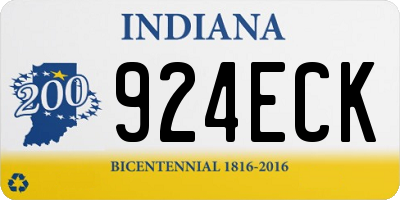 IN license plate 924ECK