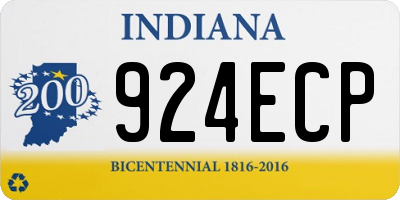 IN license plate 924ECP